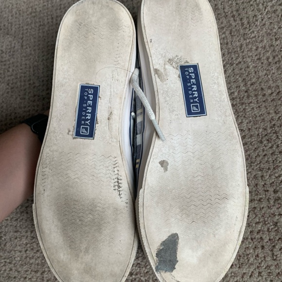 Amazing Blue & Gold Plaid Sperry Boat Shoes - Picture 4 of 4